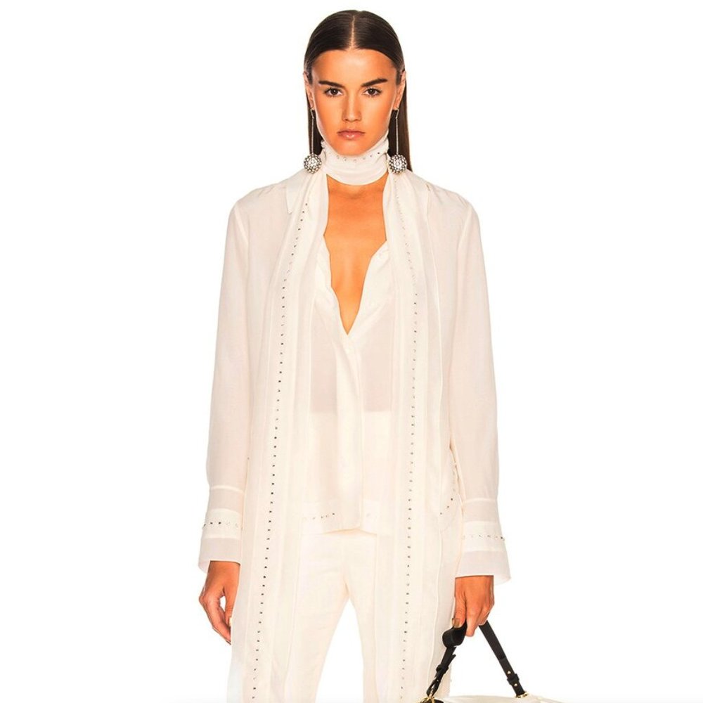 Chloé Silk Crystal Embellished Blouse